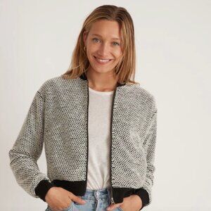 Birdseye Bomber in Black/White Contrast